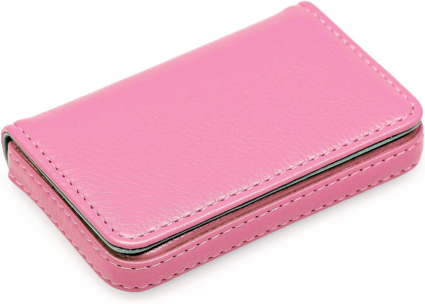 6 Pack Business Card Holder, Business Card Case PU Leather Multi Card Case, Business Card Holder Wallet Credit Card ID Case with Magnetic Shut - Pink