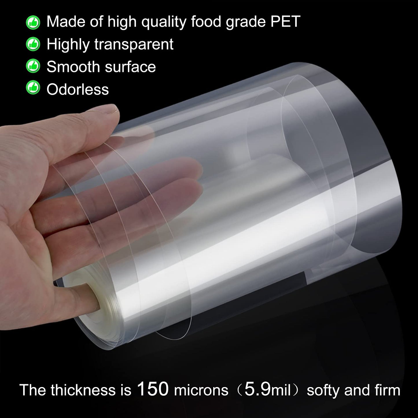 Cake Collars 12 x 394inch (5.9 mil thick) Transparent Acetate Sheets Rolls for Baking Surrounding Edge Decorating
