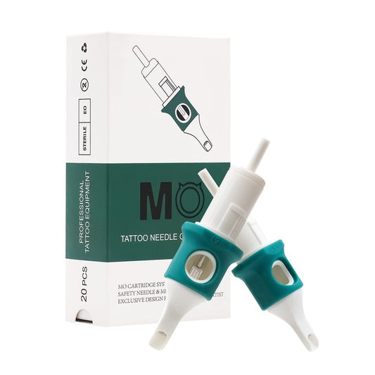 MO MOLONG Tattoo Cartridge Needles 20Pcs Professional MO Cartridges Membrane Tattoo Cartridges with Finger Ledge Curved Magnum 15 Diameter 0.35mm (1215RM)