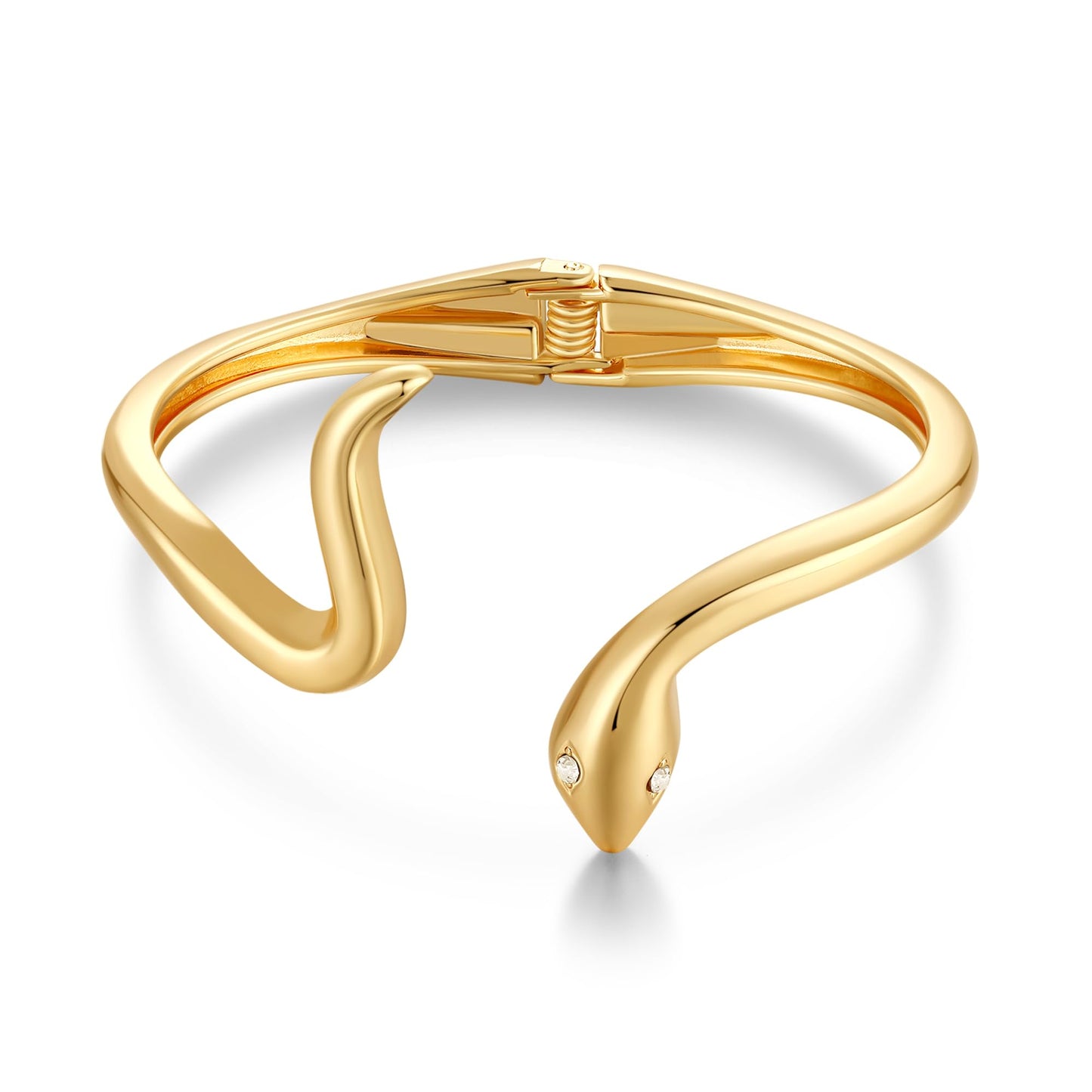 MIJENITI Gold Snake Bangle Bracelet for Women, Trendy Chunky Open Cuff Snake Bracelet, Fashion Statement Gold Jewelry Gifts