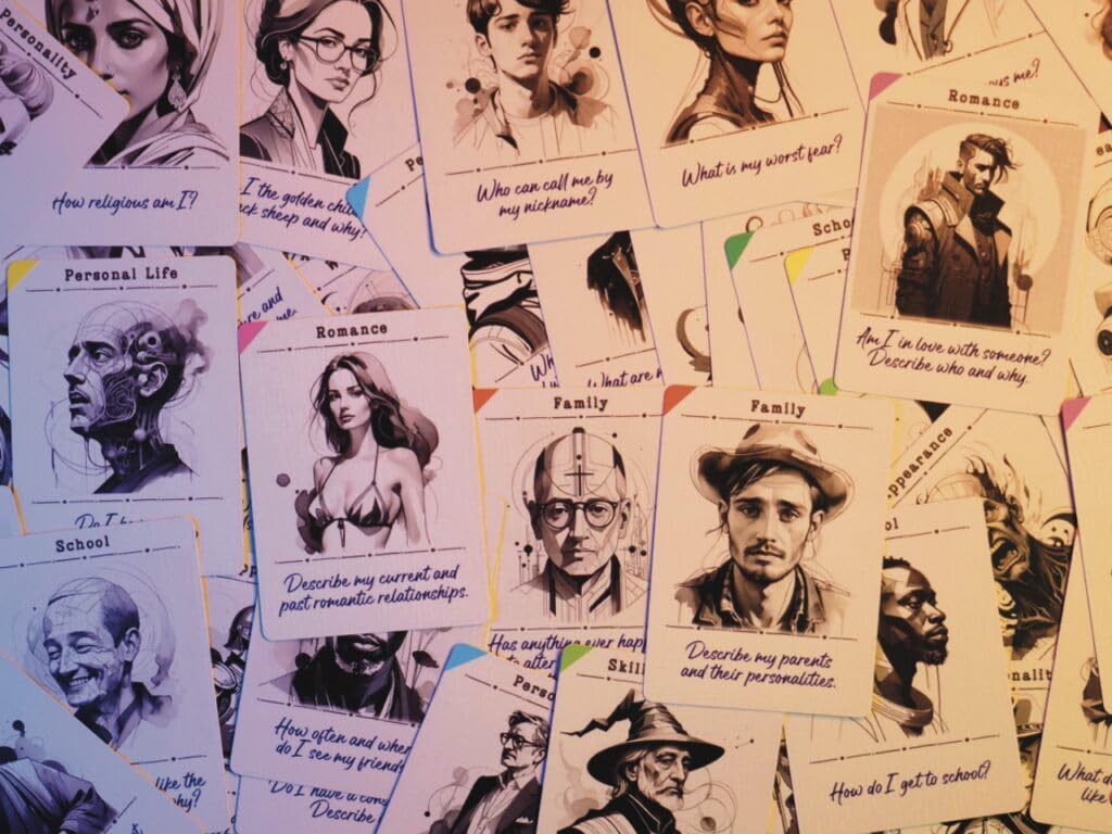 Dunhamade Character Development Deck - Storytelling Cards - Gift for Writers
