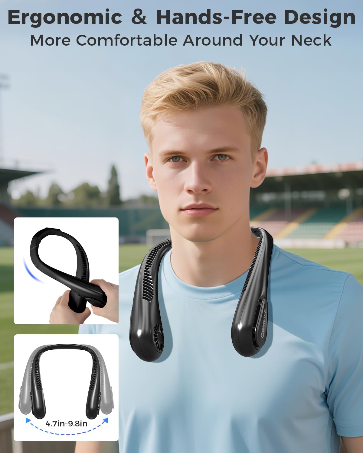 Portable Bladeless Neck Fan, Mothers Day Gifts for Mom Women Hot Flash, Birthday Gift for Men Dad Father Teacher, Wearable Cooling Fan Rechargeable for Camping Travel Beach Golf Cruise Essentials 2026