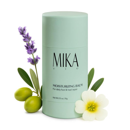 Mika Vie Urea Foot Balm Stick for Cracked Heel Treatment - 2.5oz Cracked Heel Balm Stick & Foot Moisturizer for Dry Cracked Feet - Softens & Exfoliates Skin - Paraben & Phthalate Free
