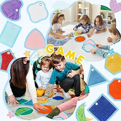 Haull 15 Set Sensory Mats Assorted Textured Sensory Floor Tiles Room Wall Panel Sensory Exercise Tactile Toy for Autistic Children Kids Baby Toddler Fidgeting Activity(Mixed Shapes,5.91 Inch)