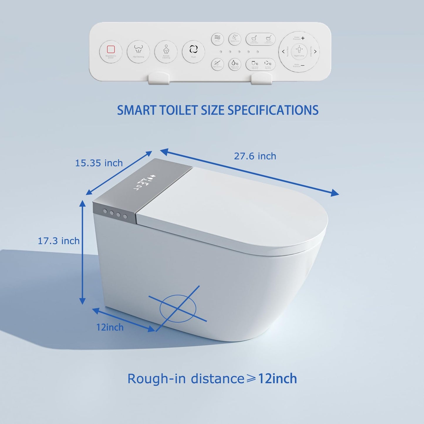 BONSAM Smart Toilet with Auto Open/Close Lid, Modern Tankless Toilet with Bidet Built In, One Piece Toilet with Auto Deodorization, Foot Sensor Operation, Remote Control