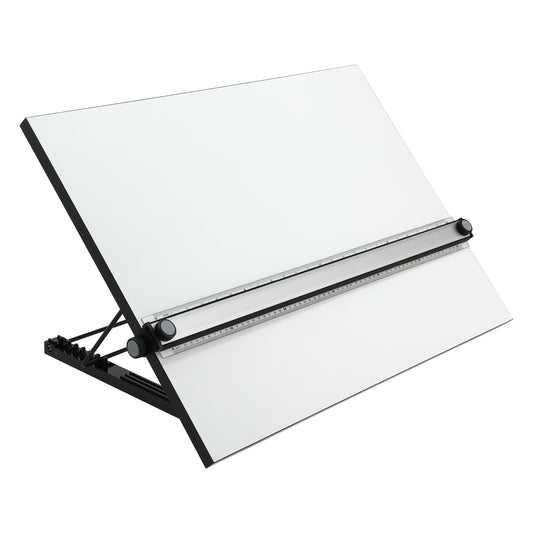 Acurit Multi-Angled 23”x31” PXB Drawing Board for Artists and Designers - Portable Tabletop Workspace, Drawing, Sketching, Drafting, Painting - Portable Laminated Surface w/Ruler & Parallel Motion Bar