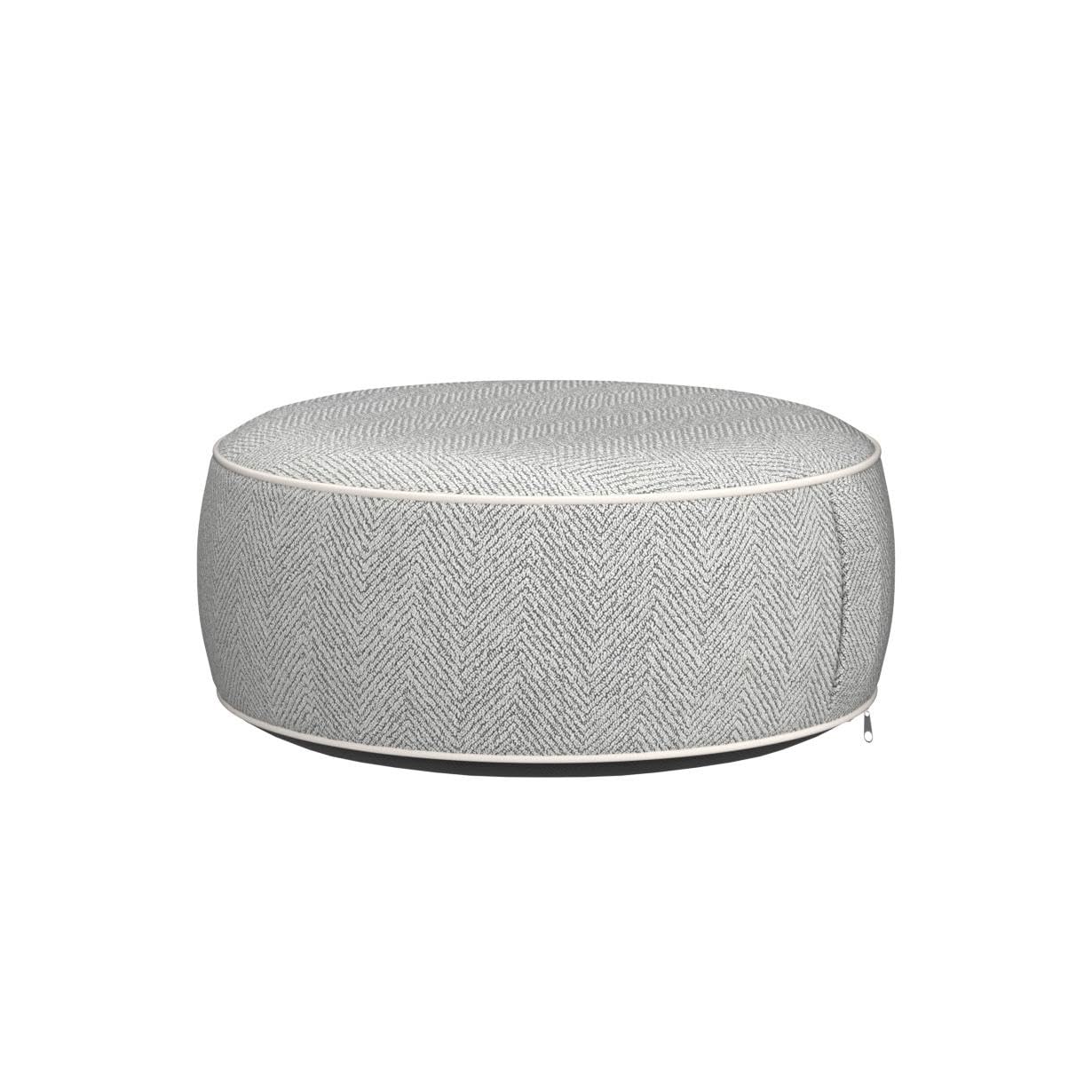 weruisi Inflatable Pouf Ottoman, 21x10 Inches Stuffed Chenille Ottoman with Inflatable PVC Liner, Foot Rest with Portable Handle, Round Floor Pillow for Living Room, Bedroom, Kids Room