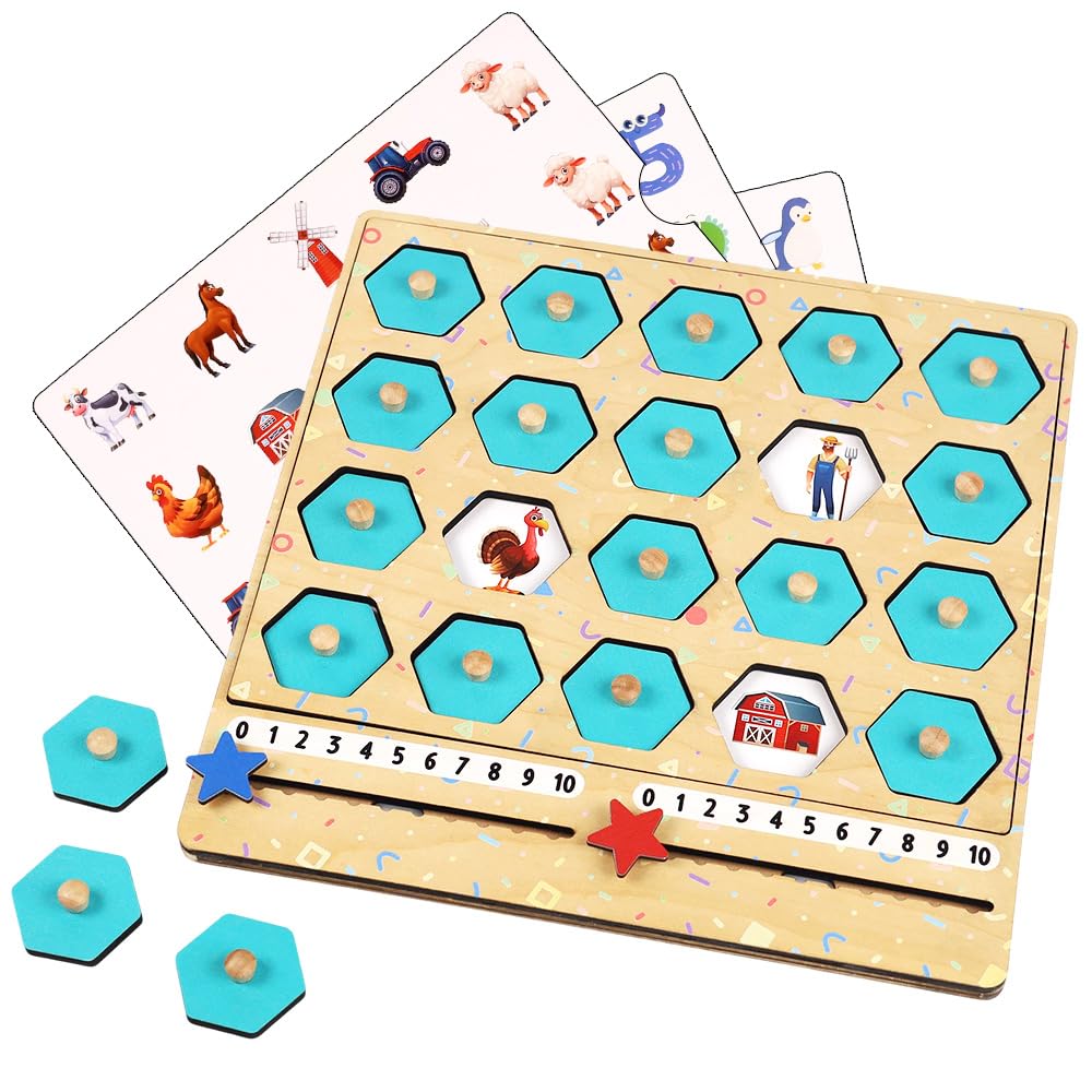 KidSweeties Memory Game Box, Wooden Matching Games for Toddlers 3-8, toddler travel toys, roadtrip essentials for kids, Airplane/Car/Camping Activity, Ideal Christmas, Birthday Gifts (Basic)