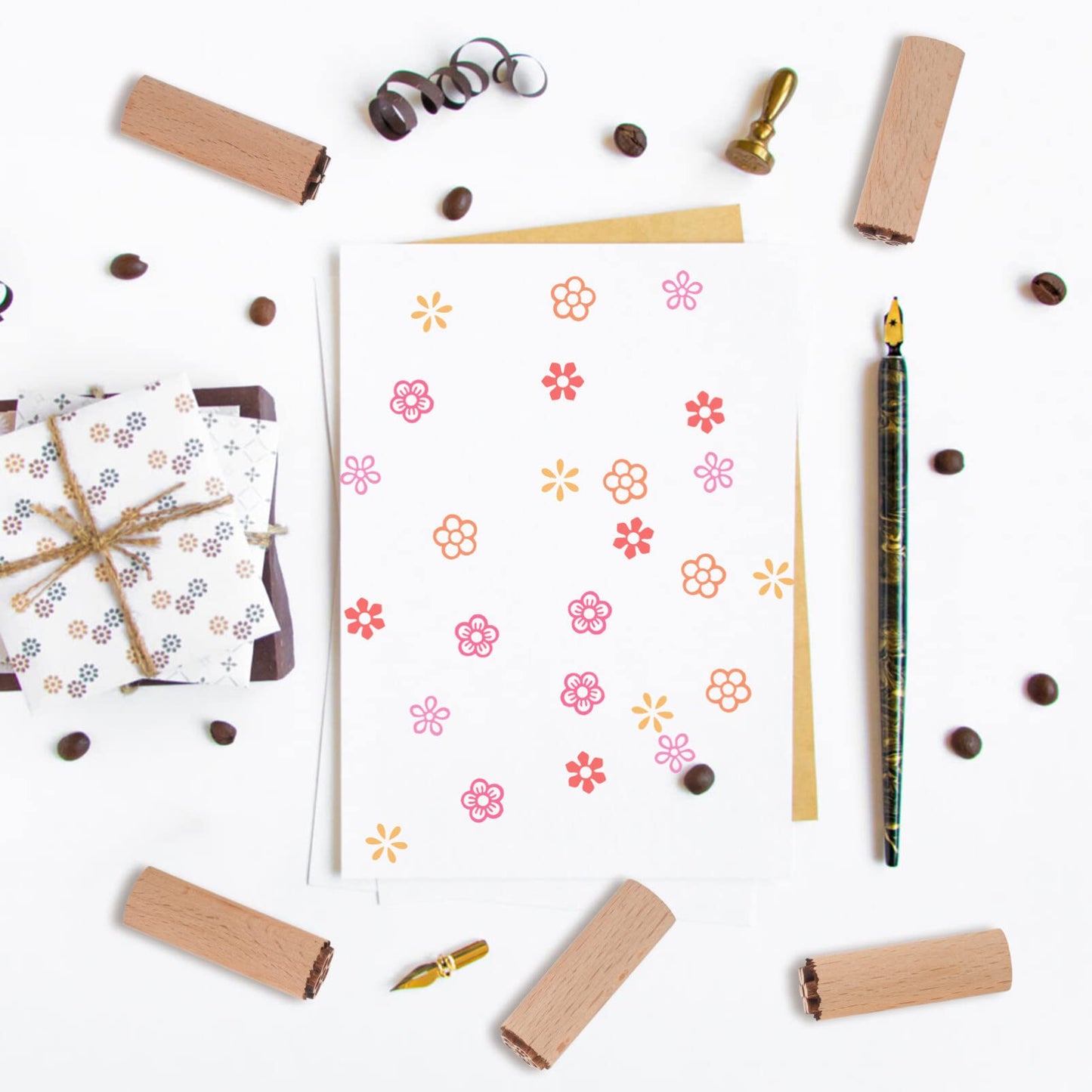 EXCEART 5Pcs Wood Texture Flower Stamps for Clay Pottery Crafting Natural Wooden Daisy Stamps for Scrapbooking and Kids Floral Art Projects