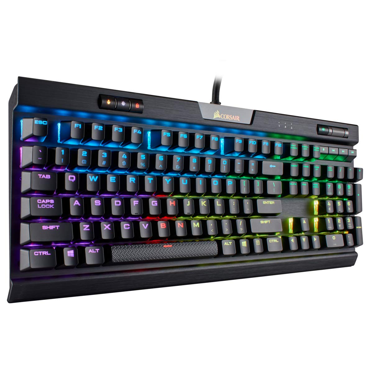 Corsair K70 RGB MK.2 Mechanical Gaming Keyboard - USB Passthrough & Media Controls - Tactile & Quiet- Cherry MX Brown - RGB LED Backlit (CH-9109012-NA)