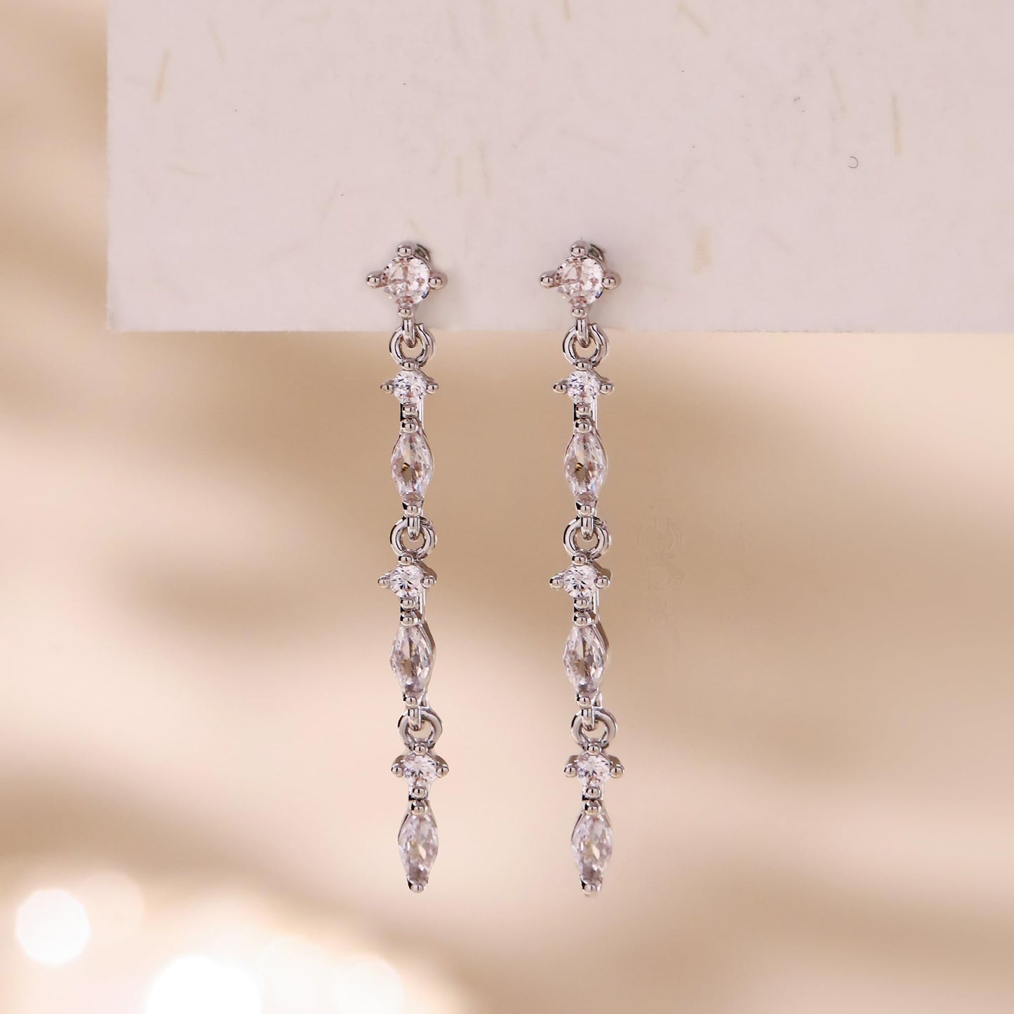 Solistra Silver Dangle Earrings for Women Trendy Cubic Zirconia Drop Earring Hypoallergenic Earrings for Women Wedding Jewelry Valentines Day Gifts for Her