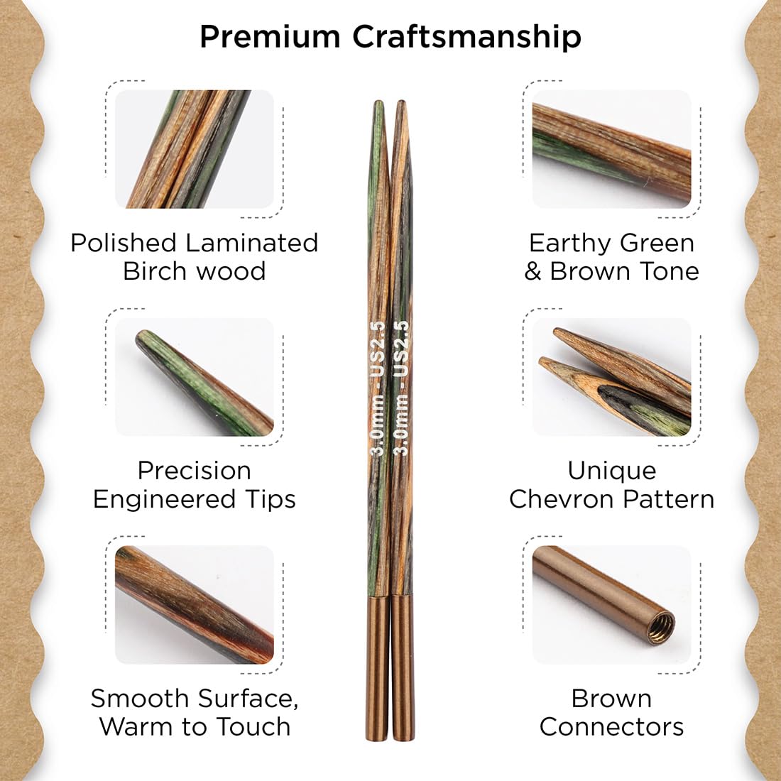 Knitter’s Pride Terra Grande Interchangeable Needle Set 4""(10cm) – 14 US Sizes (2.5 to 17)