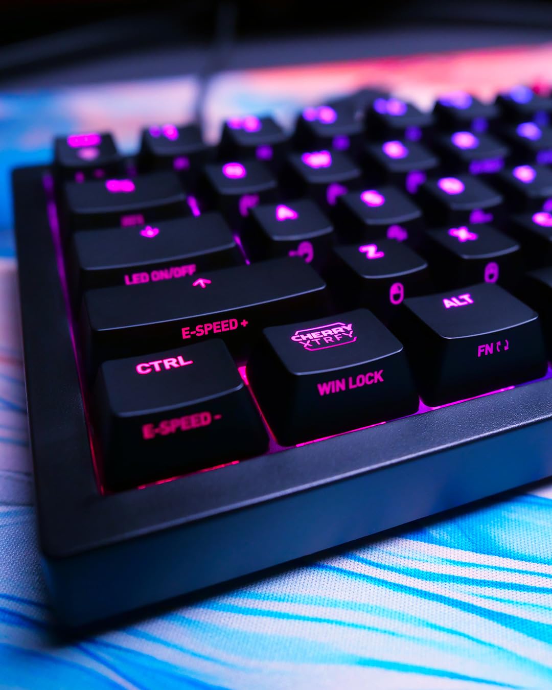 CHERRY XTRFY K5V2 Compact, Mechanical Gaming Keyboard in 65% Format, German Layout (QWERTZ), Hot-Swap Keyboard, CHERRY MX2A RED Switches, Black