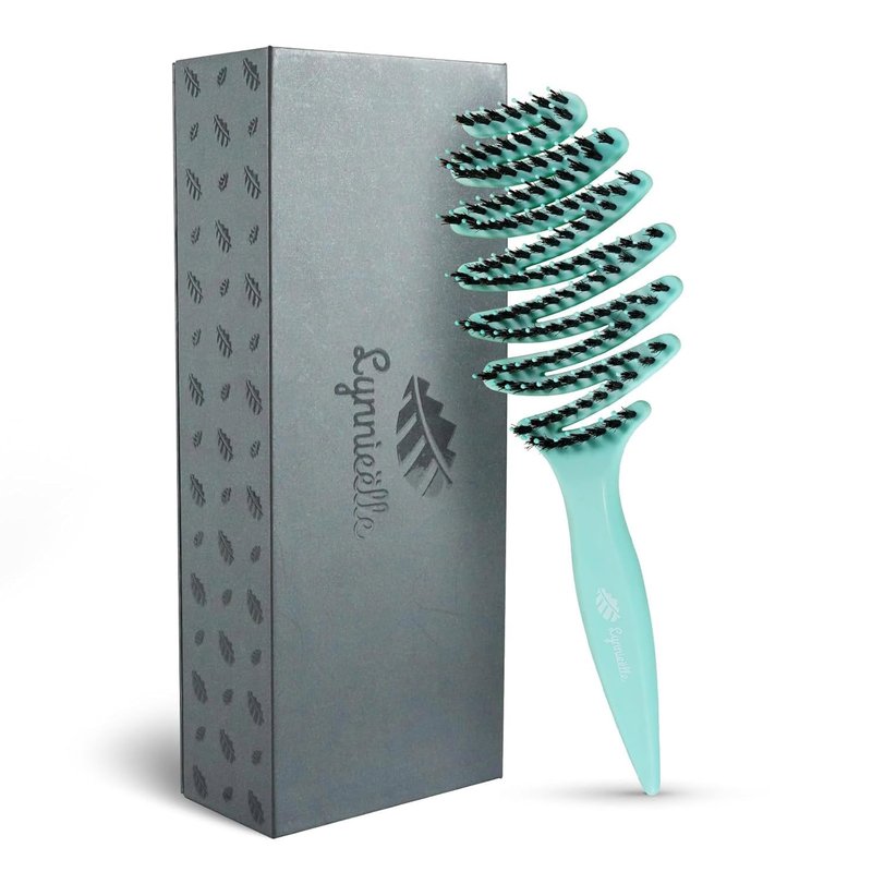 Lynnieëlle Boar Bristle Hair Brush for Fine Hair - Ultimate Smoothing Vented Detangler Wet Brush for Women, Gentle Scalp Massage, A Great Gift