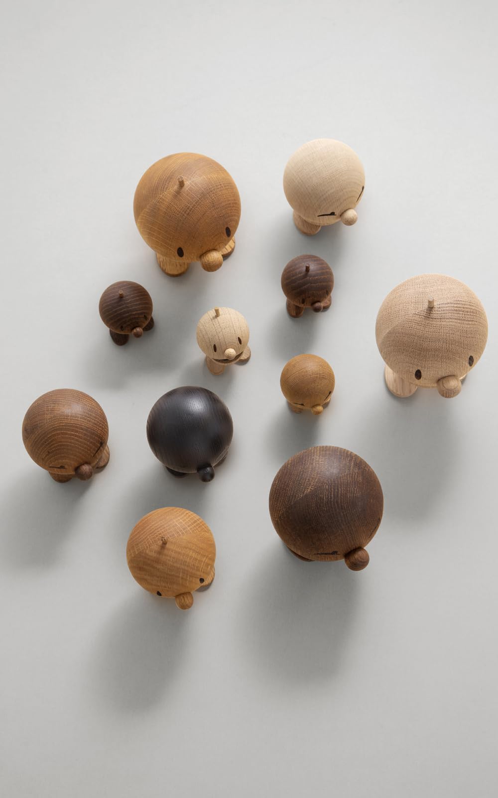 Hoptimist Bumble Smoked Oak, Woody Brown, Home Decor Ornament - Scandinavian Design, Wood W/Metal Spring, Small- Creates Cheerful Movement