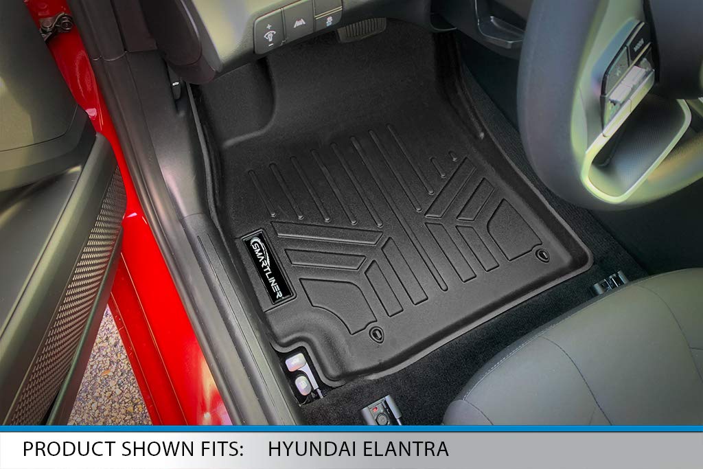 SMARTLINER Custom Fit All Weather 2 Row Floor Mats and Cargo Liner Set Compatible with 2021-2025 Hyundai Elantra