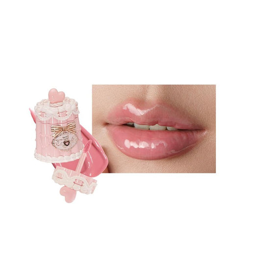 Flower Knows The Sweetie Bear Coating Lip Jelly,Soft Moisturizing Tinted Lip Gloss with Botanicals,Lightweight Non-Sticky Pink Lips Plumper,Cruelty-Free,0.18 oz(JE04 Ribbon Pink)