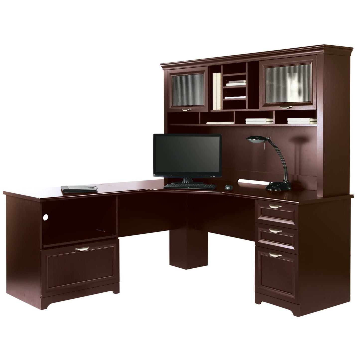Realspace® Magellan Performance 71"W L-Shaped Corner Desk, Cherry