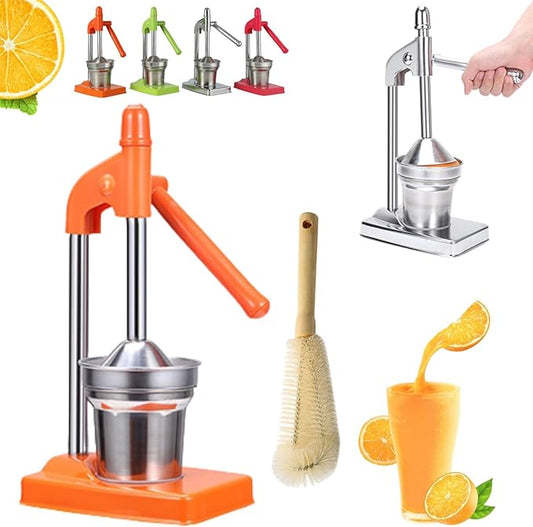 Cast Iron Juicer Hand Press, Manual Cast Iron Juicer Hand Press, Stainless Steel Lemon Squeezer, Heavy Duty Countertop Manual Juicer for Home and Kitchen Bar, Easy to Clean