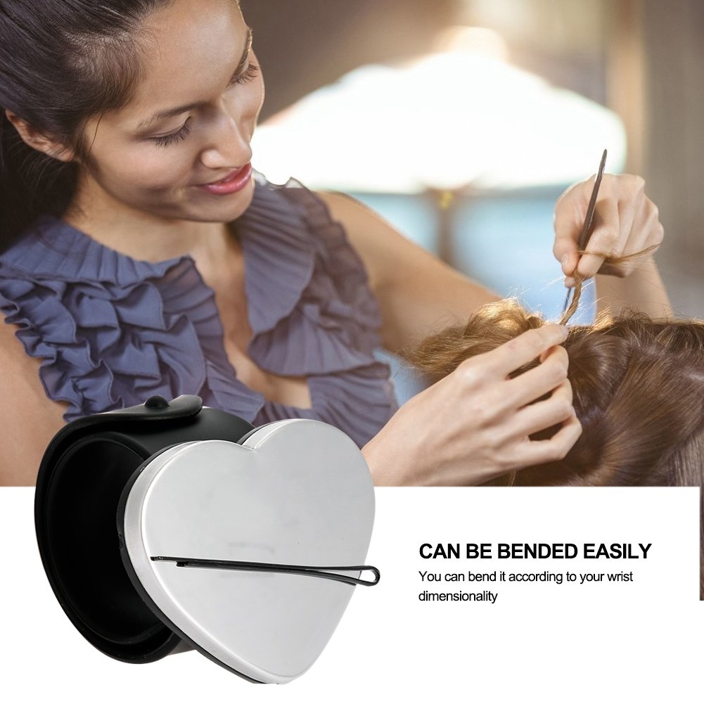 Hairpins Holder, Professinal Quickly-stick Magnetic Wristband Hair Crips Hairpins Holder Hairdressing Tool for Salon