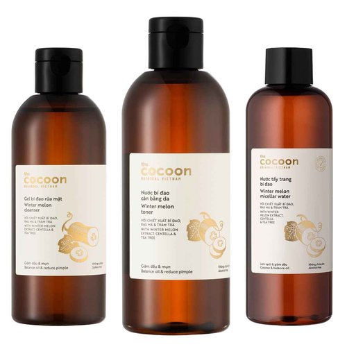 Winter Melon Mega Cleansing Set (SAVE 40%): 1x Micellar Water 16.9 fl oz, 1x Cleanser 10.5 fl oz, 1x Toner 10.5 fl oz