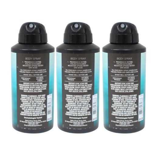 Bath & Body Works Men's Collection Deodorizing Body Spray - FRESHWATER - Gift Pack for Holiday - Lot of 3