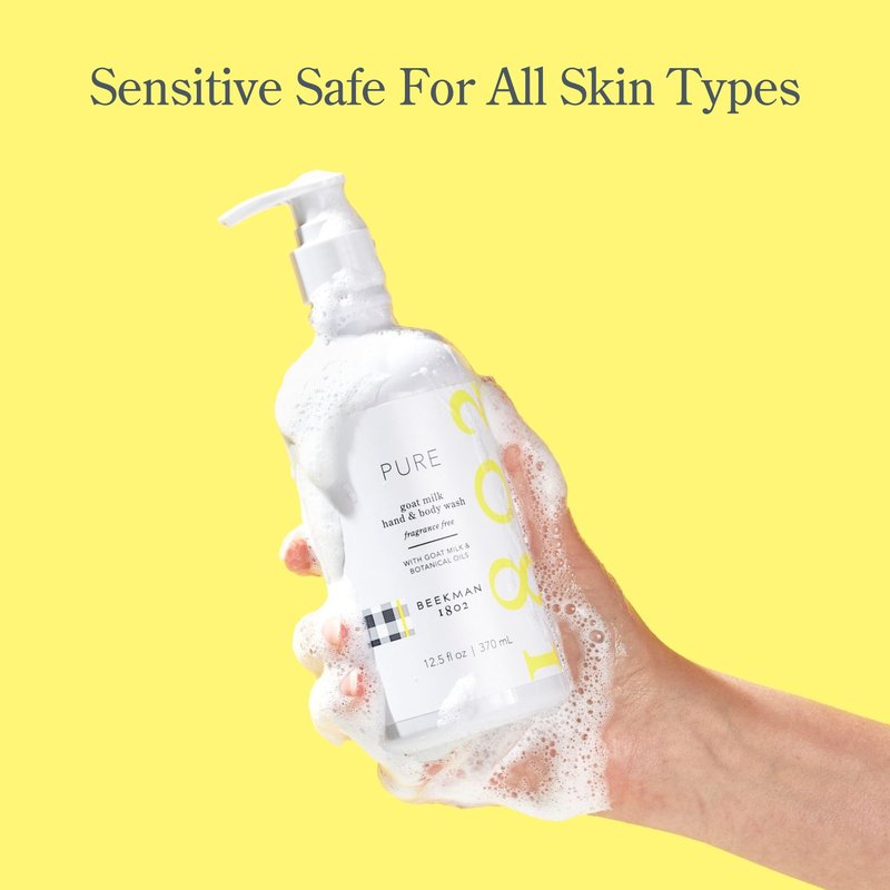 Beekman 1802 Goat Milk Hand Soap – Moisturizing Body Wash & Liquid Hand Soap for Sensitive Skin, Hand & Body Wash, Natural Soap with Goat Milk & Aloe – Fragrance Free 12.5 fl oz