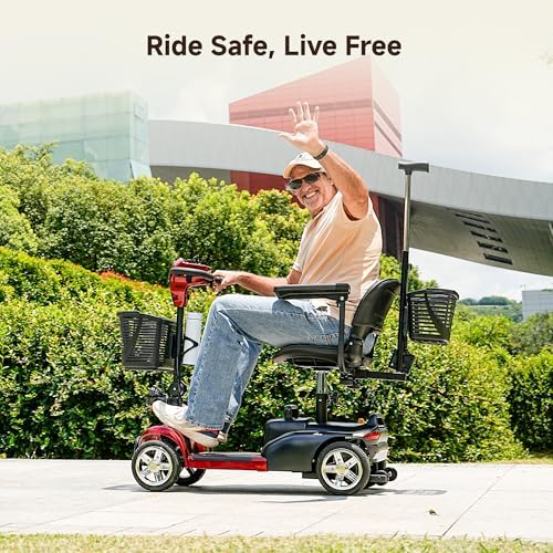 iScooter X02 Pro Mobility Scooter, 20Miles Long Range 4 Wheels Electric Mobility Scooter for Seniors & Adults, Electric Wheelchair 300lbs with Removable Battery, Dual Baskets, Crutch Holder, USB Port