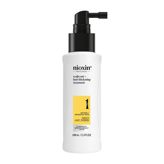 NIOXIN Scalp + Hair Thickening System 1 Leave on Treatment | For Natural or Untreated Hair with Light Thinning | 3.4 Fl oz.