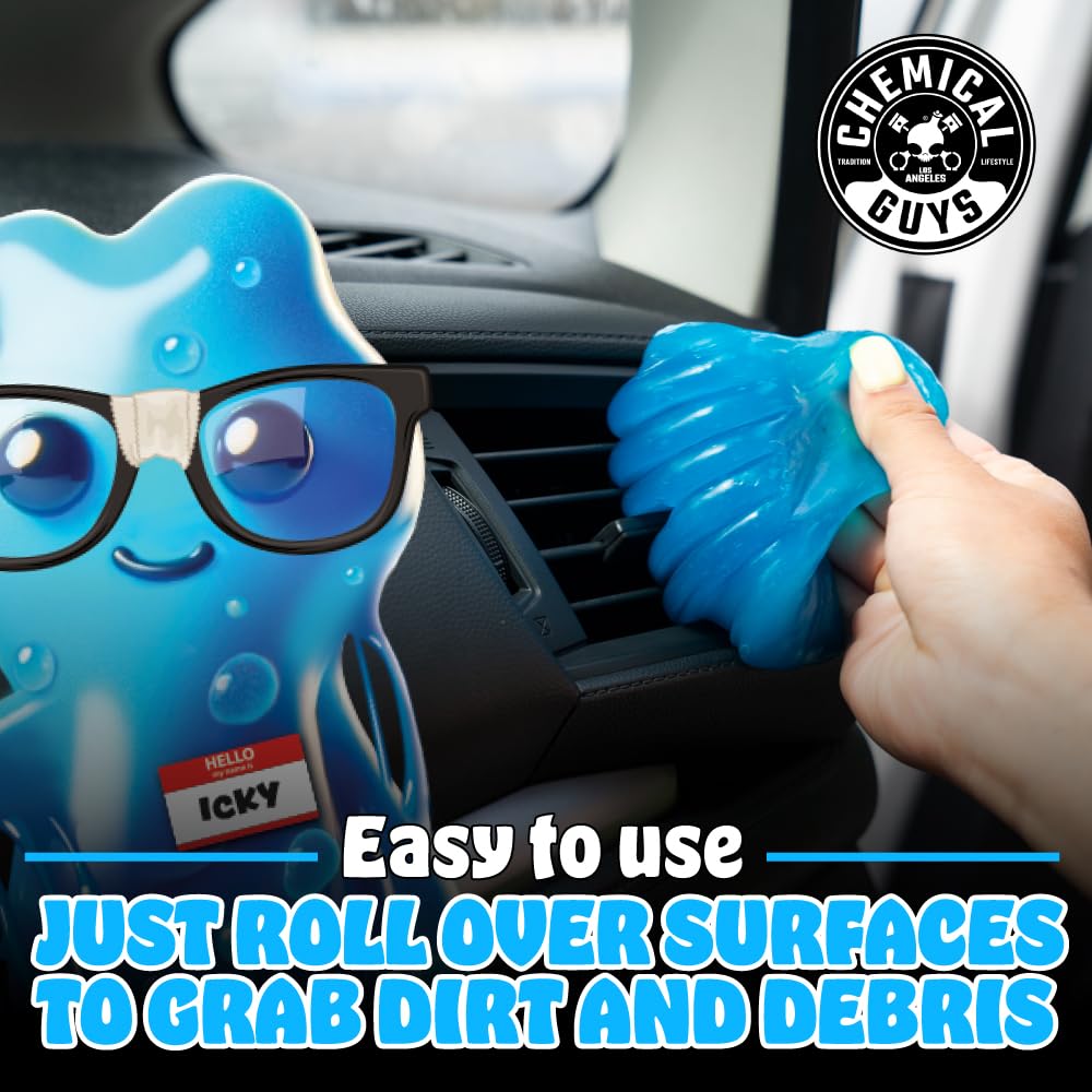 Chemical Guys Sticky Icky Car Cleaning Gel, Green Apple, Interior Car Cleaner, Reusable Automotive Crevice & Interior Dust Cleaner for Air Vents, Consoles, Cup Holders & Keyboards, 4 Pack (100g Each)