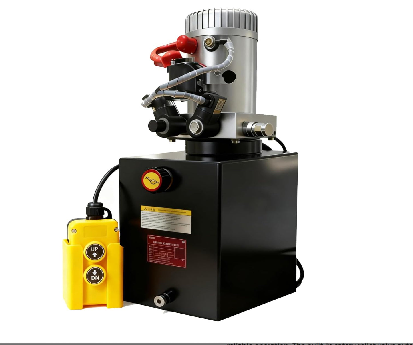 ParnicoTech Hydraulic Pump 6 Quart Double Acting Hydraulic Power Unit 12V DC, 3200 PSI Max Relief Pressure, Hydraulic Pump Dump Trailer Hydraulic Pump, SAE # 6 Port,Steel