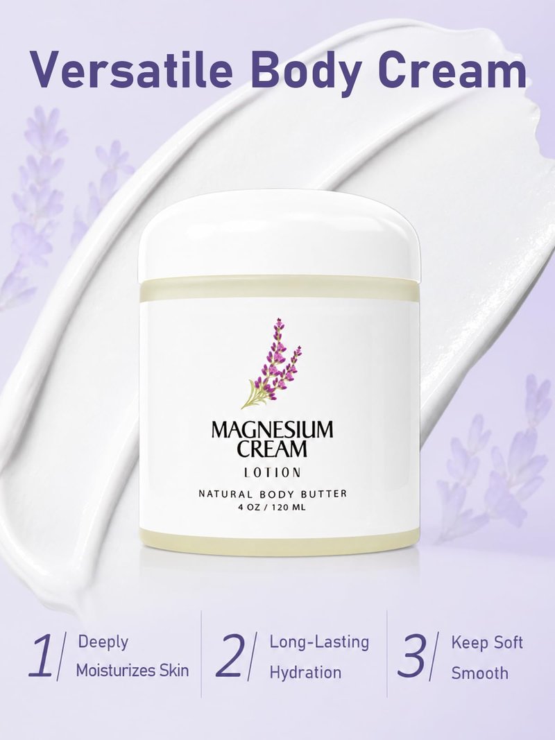 HUSPUR Magnesium Cream, Magnesium Lotion with Arnica, Soothing Relaxation with Natural Magnesium Ingredients Hydrating & Nourishing for Joints, Apply to Before Bed, 2 Pack
