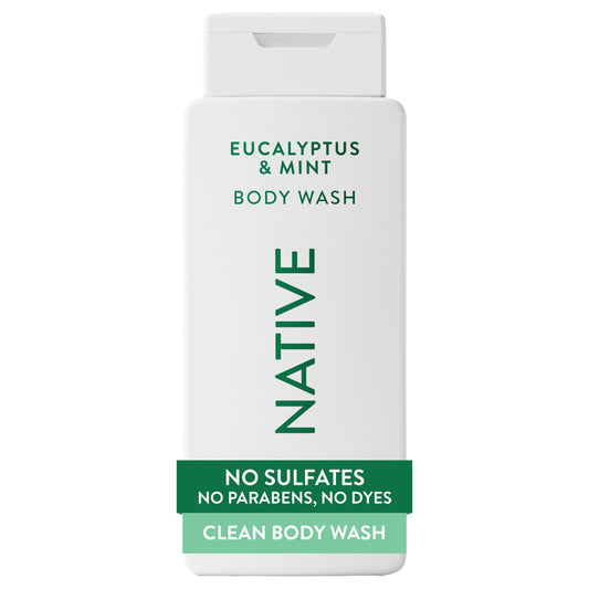 Native Body Wash Contains Naturally Derived Ingredients | For Women & Men, Sulfate, Paraben, & Dye Free Leaving Skin Soft and Hydrated | Eucalyptus & Mint 18 oz