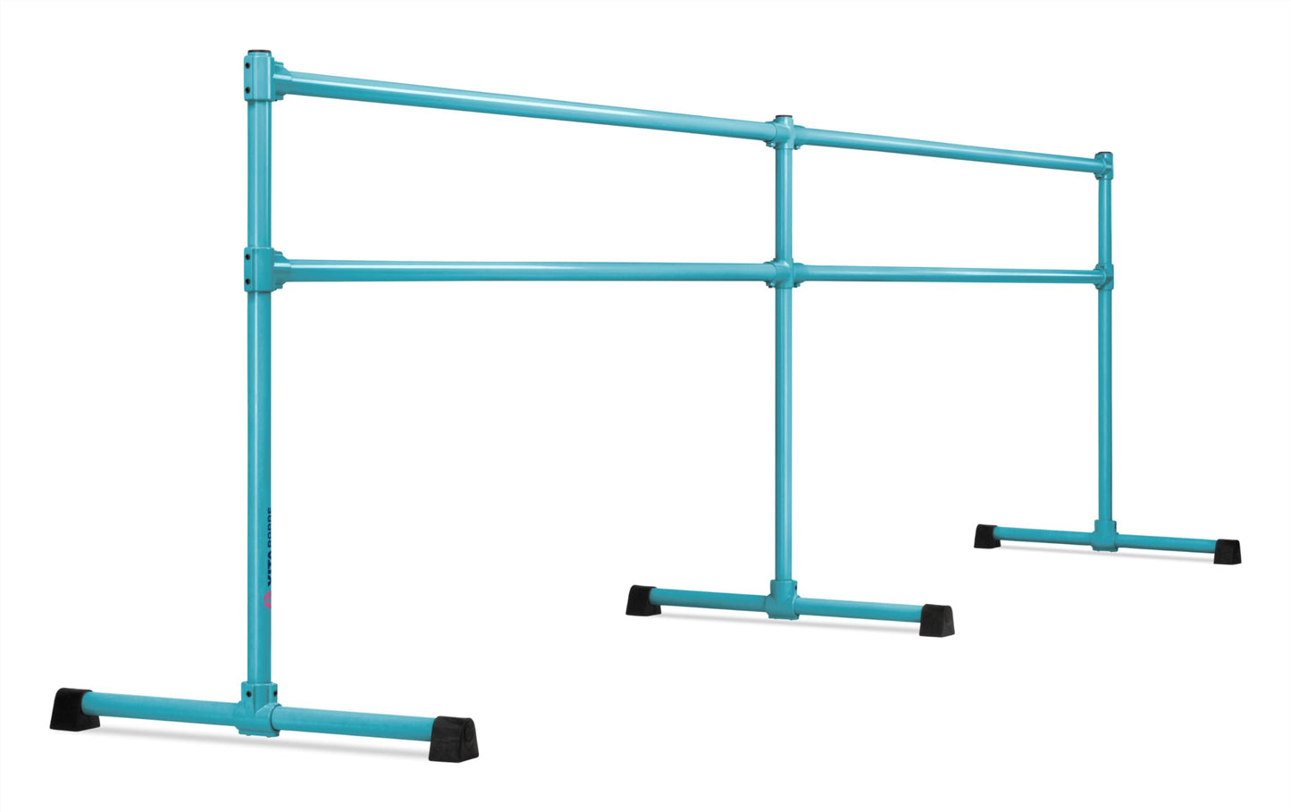 VITA Barre Portable Freestanding Double Ballet Barre, Extreme, 14 Ft Bars, Teal, Steel | Fixed Height, Made in USA, Home or Gym Exercise Equipment for Kids & Adults | Dance, Fitness, Pilates
