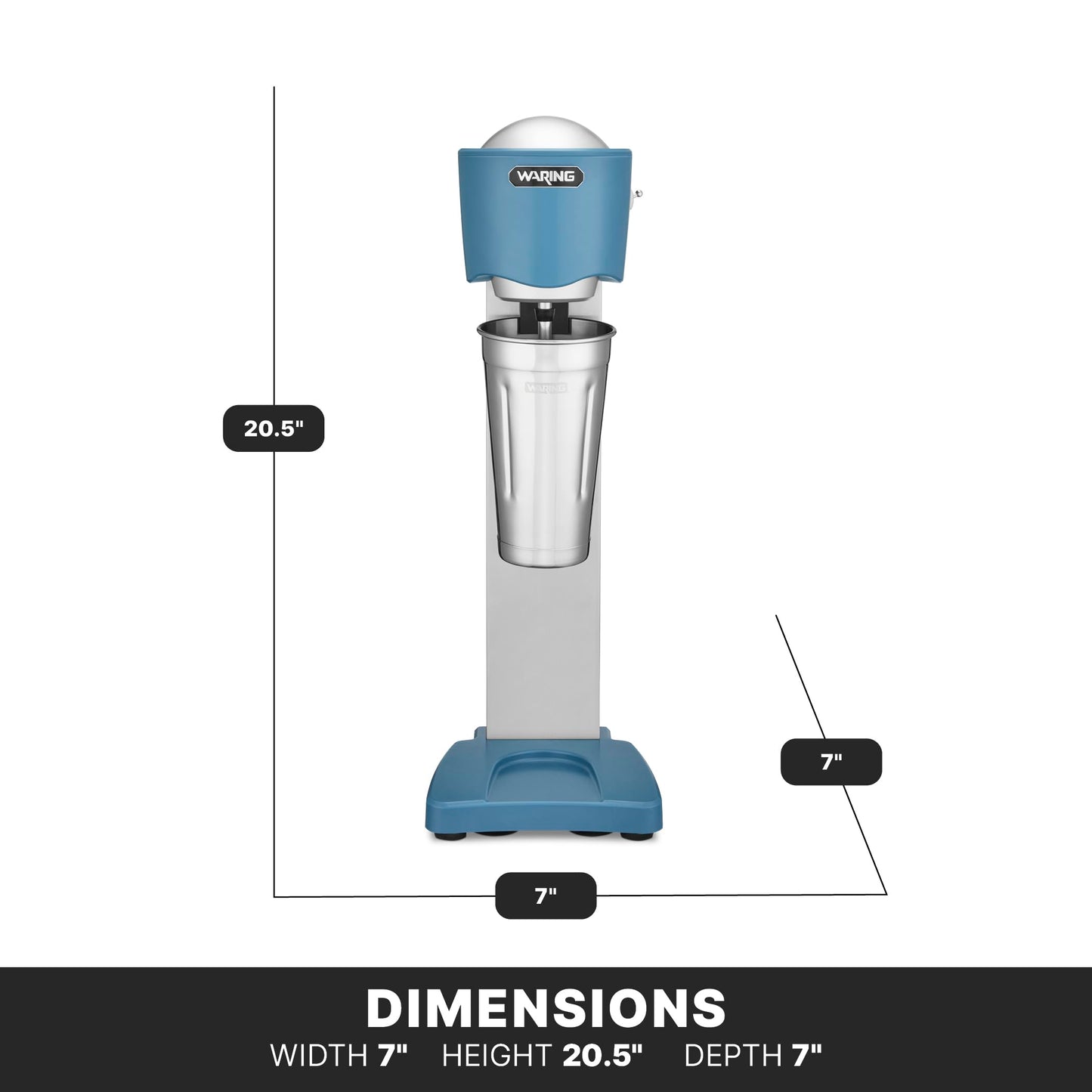 Waring Commercial Light-Duty Single Spindle Drink Mixer, 1 Cup Included