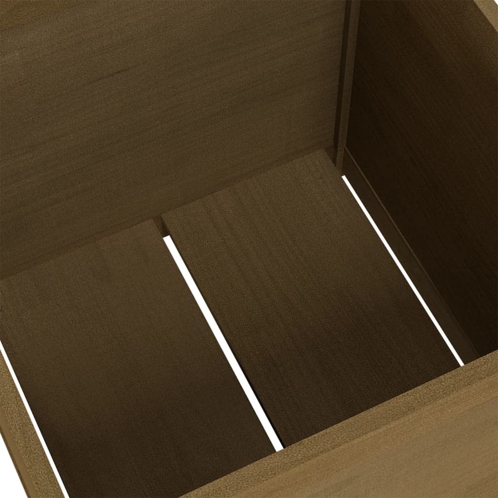 KPOUTRFG Solid Pine Wood Planters for Balcony Large Square Planters for Herbs and Vegetables Minimalist Style Outdoor Set of 1 Honey Brown