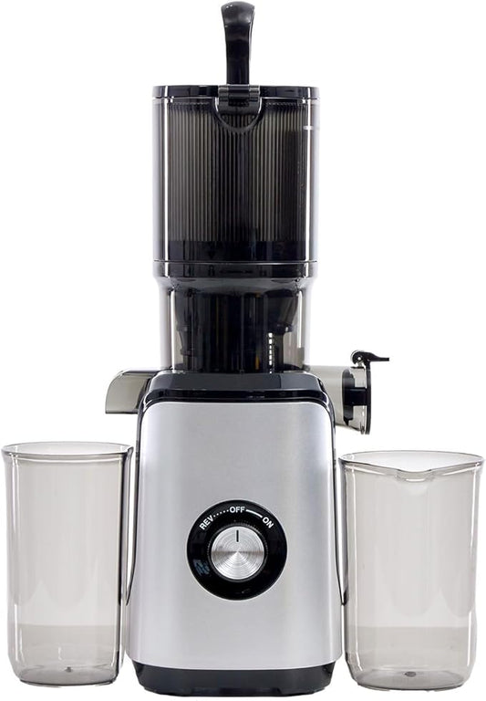 Cold Press Juicer, 92% High Nutrient Retention Slow Masticating Juicer with Wide 4.25" Chute & Reverse Function, Low Heat Oxidation, Easy Clean Quiet Motor, Silver