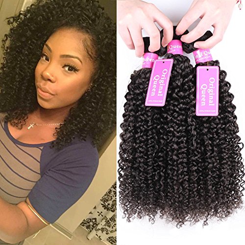 Original Queen 100% Brazilian Unprocessed Virgin Kinky Curly Human Hair Weave 3 Bundles Deep Curly Hair Extensions Mixed Length 12 12 12inches