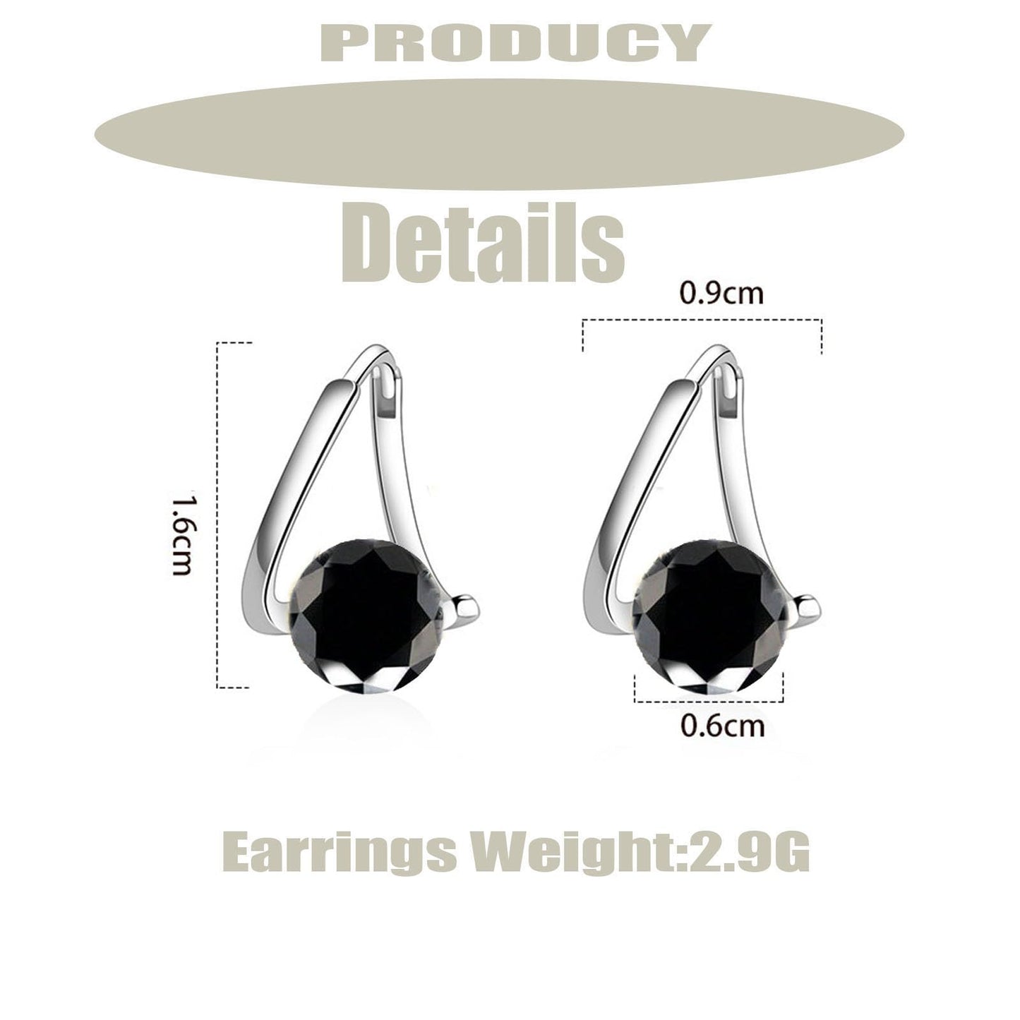 2 Pairs Halolux Lymphvity Germanium Earrings, Halolux Lymphvity Drainage Cubic Zirconia Earrings Lymphati Activity Hoop Earrings for Women Lymphvity Therapy Earring Jewelry (Black)