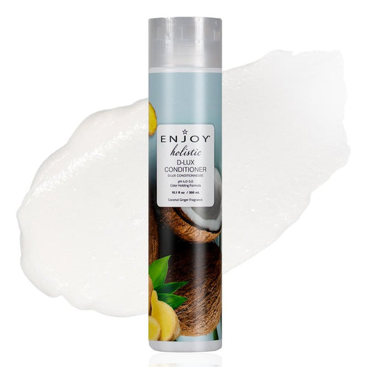 Enjoy Holistic D-Lux Conditioner - Deep Nourishing Treatment for Thick, Coarse & Curly Hair - Ultimate Softness, Shine & Detangling - Sulfate & Paraben Free - Tropical Coconut & Ginger Scent