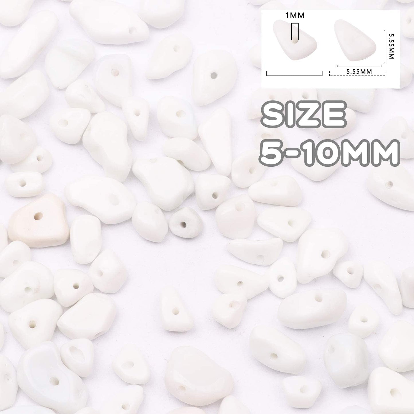 500 pcs Natural Chip Stone Beads Multicolor 5 mm to 8 mm Irregular Gemstone Healing Crystal Loose Rocks Bead Hole Drilled DIY for Bracelet Necklace Earrings Jewelry Making Craft