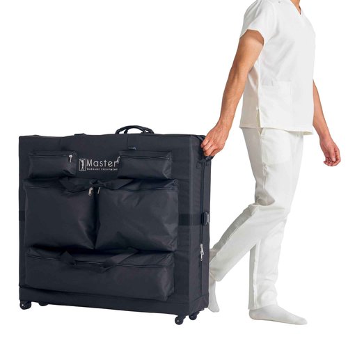 Master Massage Universal Size Wheeled Massage Table Carry Case with Wheels, Oversized Carrying Bag for Foldable Massage Bed with Castors-Fits 27” to 32” Width Folding Massage Table- Black