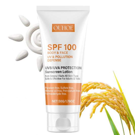 Antioxidant-Infused Sunscreen SPF 100 Broad Spectrum, Face & Body Oil-Free Oxybenzone-Free, Designed for Sun Sensitive Skin