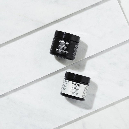 Brickell Men's Day and Night Anti Aging Cream Routine, With Vitamin C, Hyaluronic Acid, and Vitamin E, Unscented, Skincare Gift Set