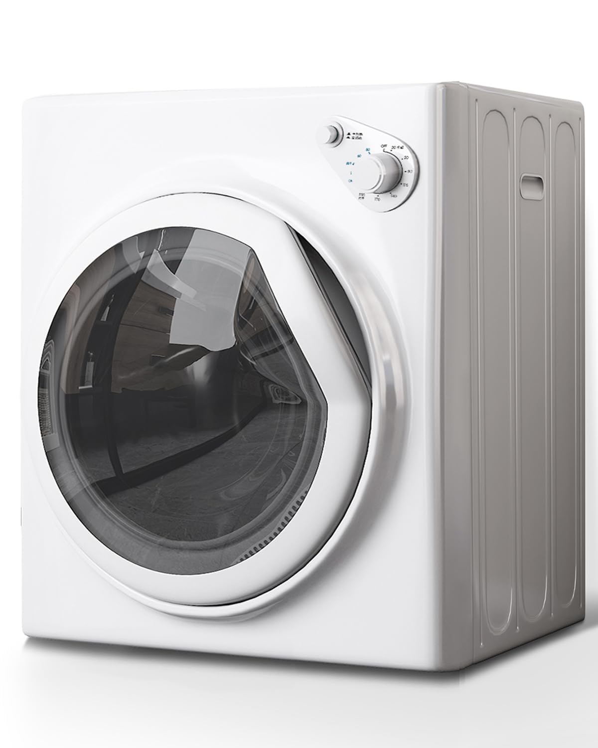 TABU 3.5 Cu. Ft Compact Dryer, Portable Clothes Dryer with Stainless Steel Tub, Front Load Electric Dryer with 4 Automatic Drying Mode, Ideal for Home, Apartment, RV, White