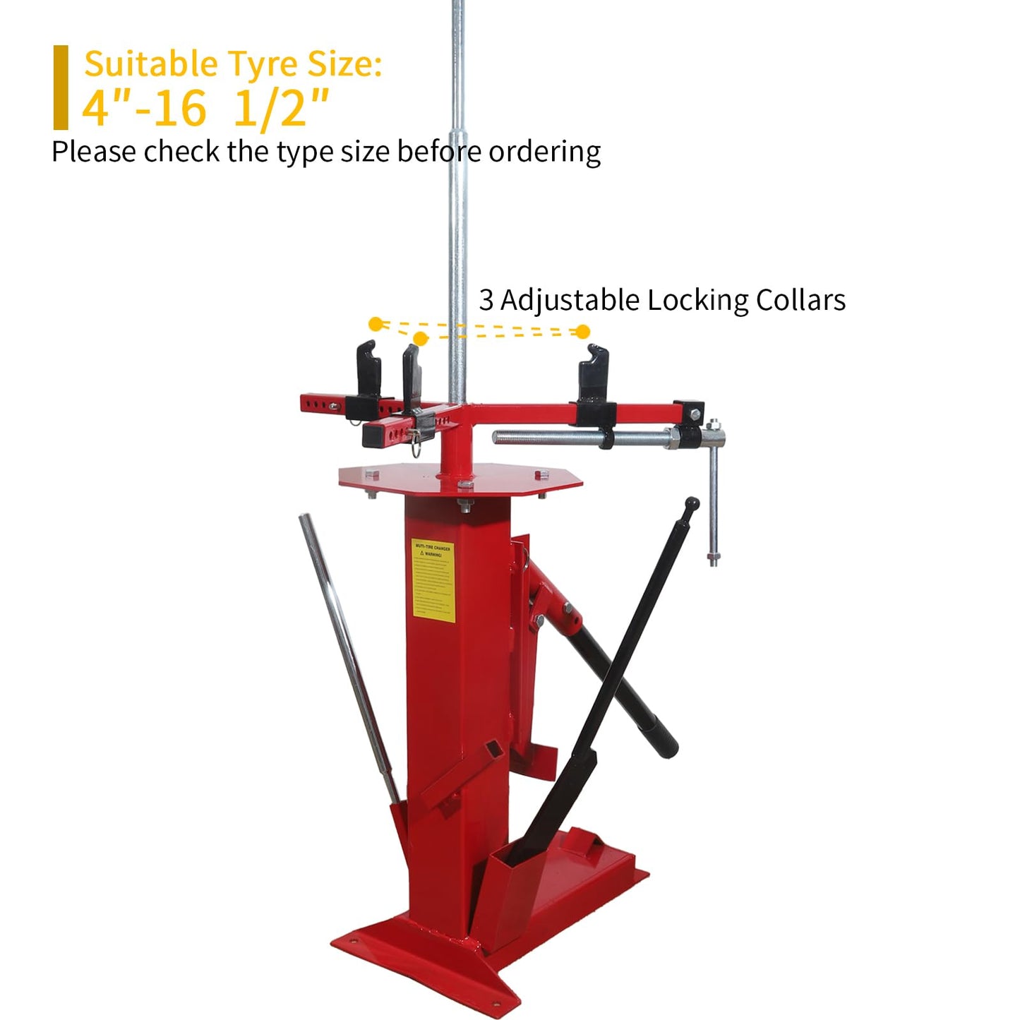 GETTKAOR Portable Steel Multifunctional Manual Tire Changer Machine, Hand Tire Bead Breaker for Motorcycles, Go-Karts, Trailers, Bikes, ATVs, Trucks with Rim Sizes from 4" to 16.5"