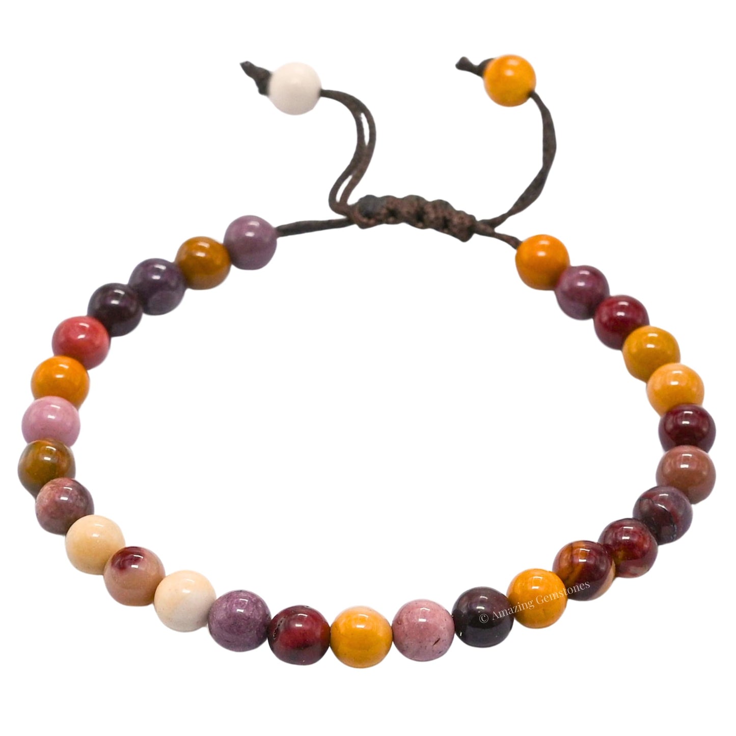 Amazing Gemstone Mookaite Bracelet for Women Men's Gifts - Protection Healing Crystal Bracelet - 6mm Gemstones Beaded Adjustable Bracelet Pulseras Para Hombres Mujer Stocking Stuffers