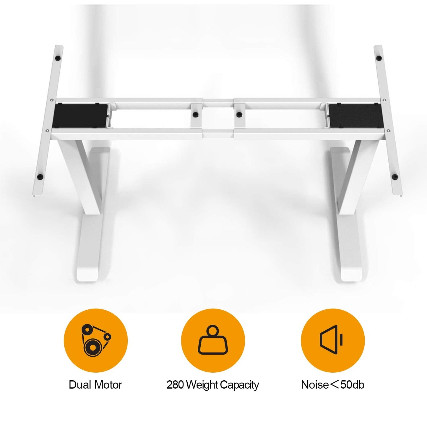 MCombo Dual Motor Standing Desk Frame, Electric Adjustable Stand up Table Frame, 4 Memory Positions, Frame Only 1688 (White)
