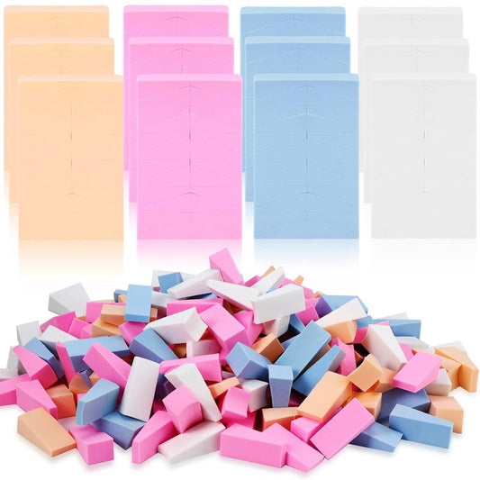 Makeup Wedges Sponges - 480 Pieces Triangle Applicators for Foundation & Eye Shadow | 4 Colors