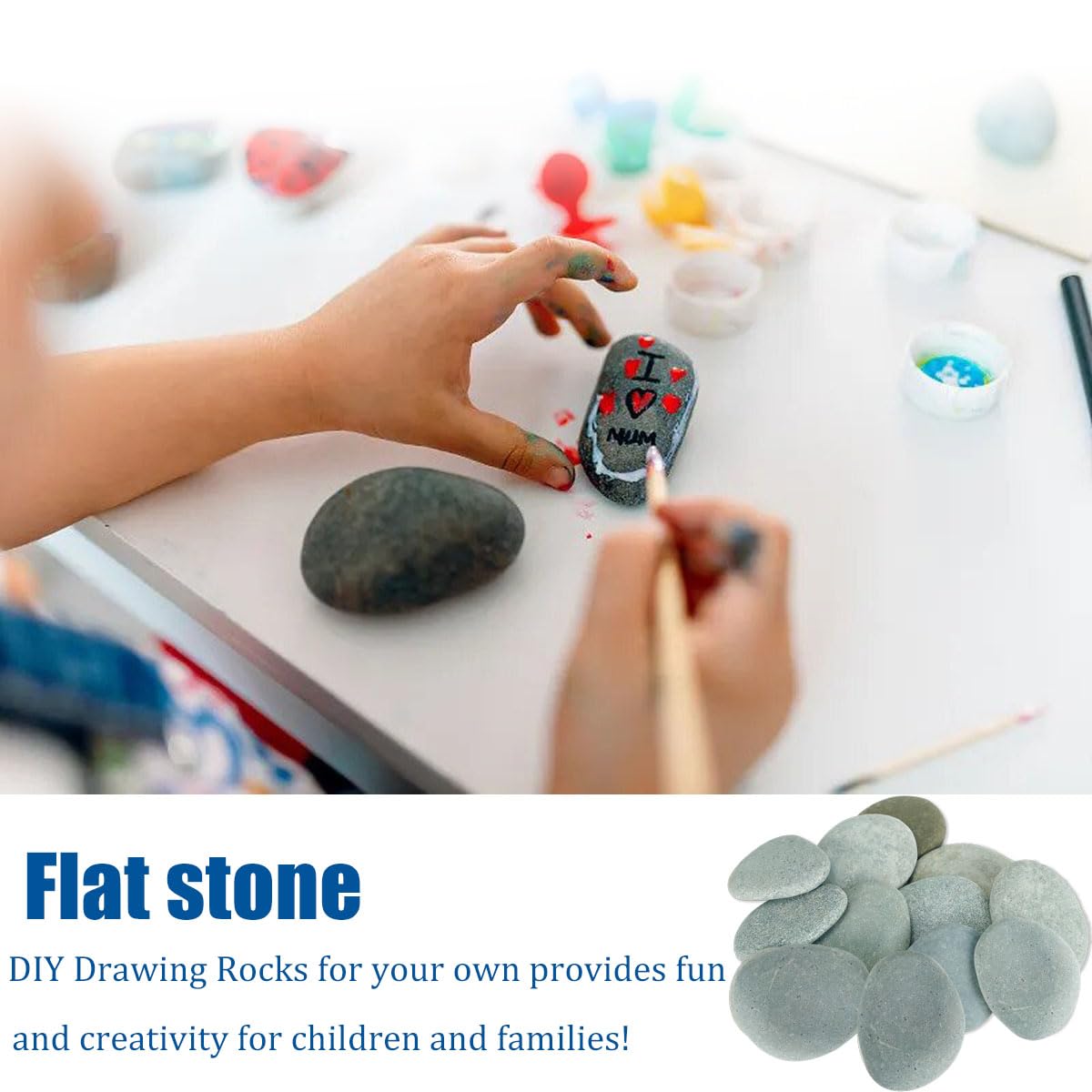 12Pcs River Rocks for Painting 2-3 Inch Smooth River Stones to Paint, Natural Craft Stones Large Smooth Rocks for Crafts, Arts, Decoration, Bulk Painting Rocks